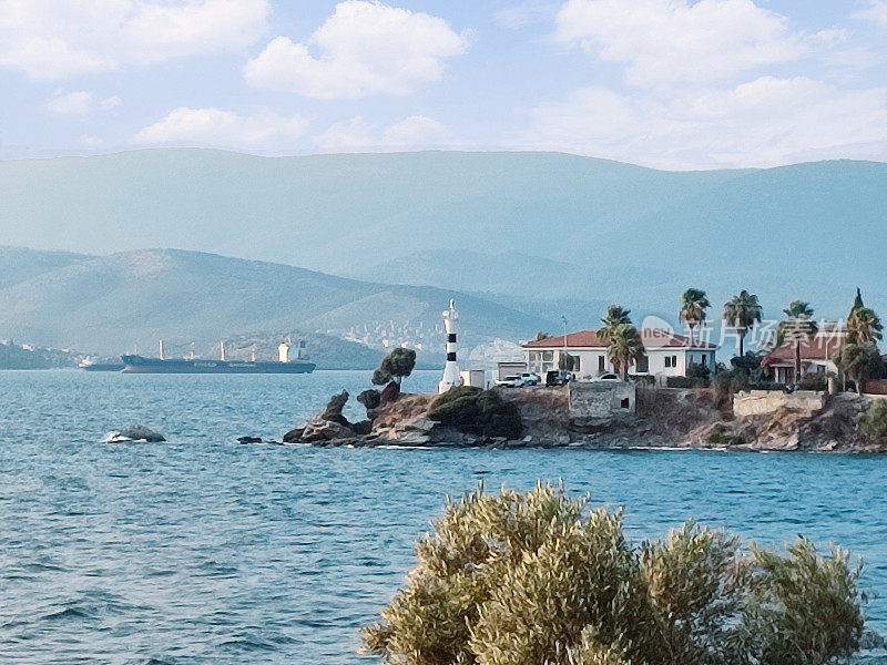 传统的土耳其夏季别墅在gulluk海湾附近的bodrum mugla土耳其